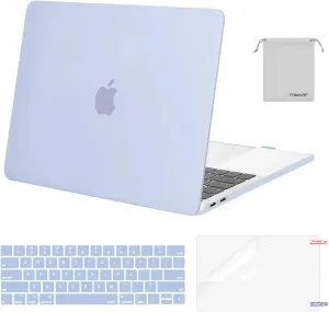 MOSISO Compatible with MacBook Pro 13 inch Case M2 2025, 2024, 2023, 2022-2016 A2338 M1 A2251 A2289 A2159 A1989 A1708 A1706, Plastic Hard Shell&Keyboard Cover&Screen Film&Storage Bag, Pastel Blue