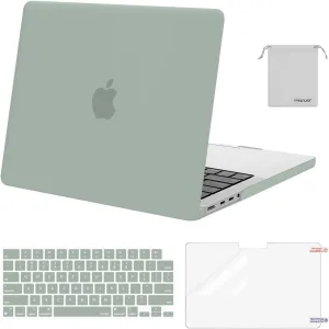 MOSISO Compatible with MacBook Pro 14 inch Case 2025 2024 2023 2022 2021 M4 M3 M2 M1 A3112 A3185 A3401 A2918 A2992 A2779 A2442, Plastic Hard Shell&Keyboard Cover&Screen Film&Pouch, Antique Green
