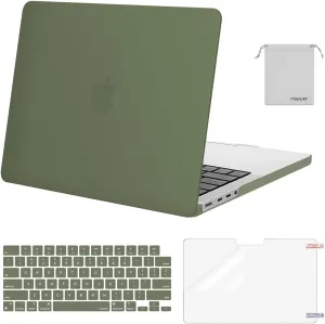 MOSISO Compatible with MacBook Pro 14 inch Case 2025 2024 2023 2022 2021 M4 M3 M2 M1 A3112 A3185 A3401 A2918 A2992 A2779 A2442, Plastic Hard Shell&Keyboard Cover&Screen Film&Pouch, Army Green
