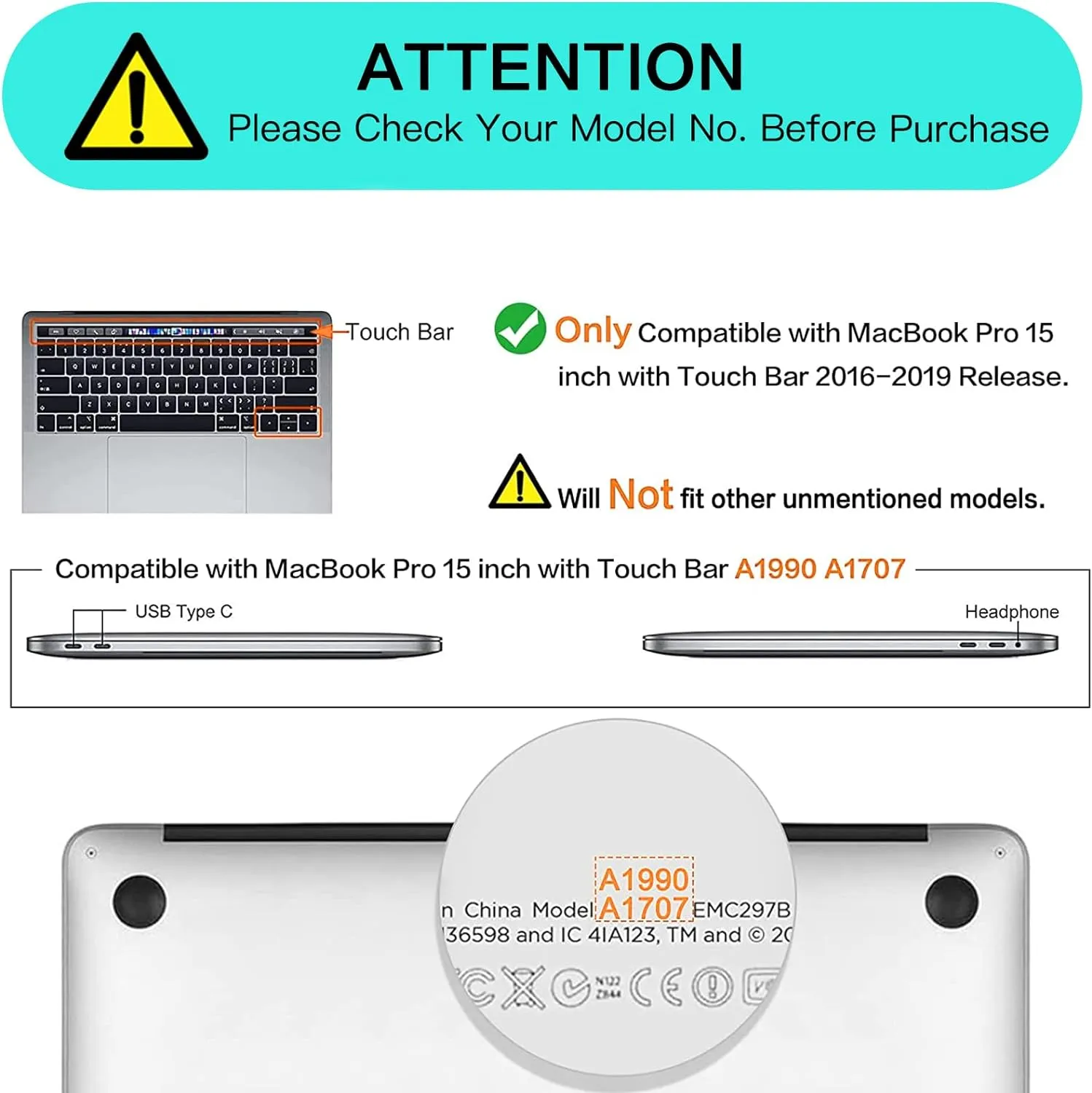 MOSISO Compatible with MacBook Pro 15 inch Case 2019 2018 2017 2016 Release A1990 A1707 with Touch Bar, Plastic Hard Shell Case & Keyboard Cover & Screen Protector & Storage Bag, Frost