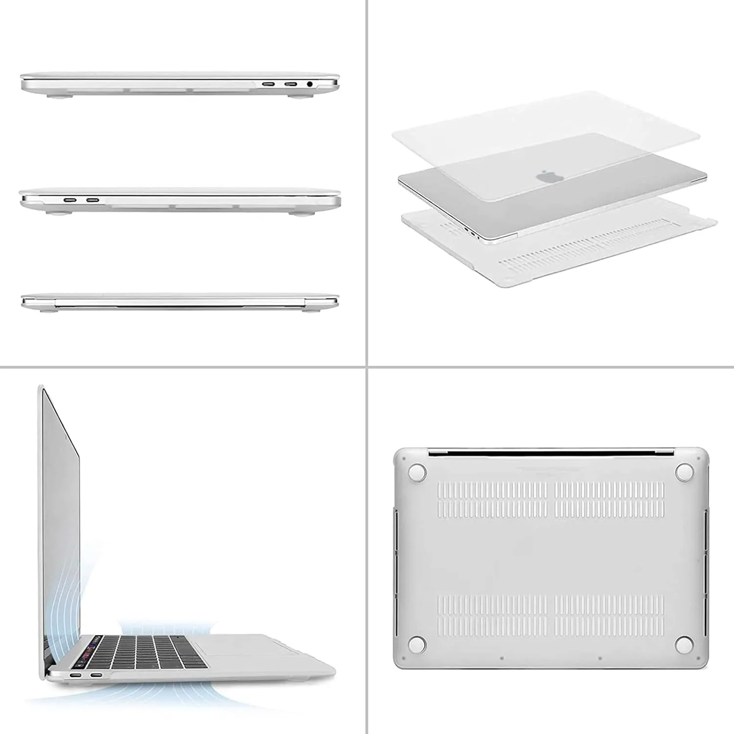 MOSISO Compatible with MacBook Pro 15 inch Case 2019 2018 2017 2016 Release A1990 A1707 with Touch Bar, Plastic Hard Shell Case & Keyboard Cover & Screen Protector & Storage Bag, Frost