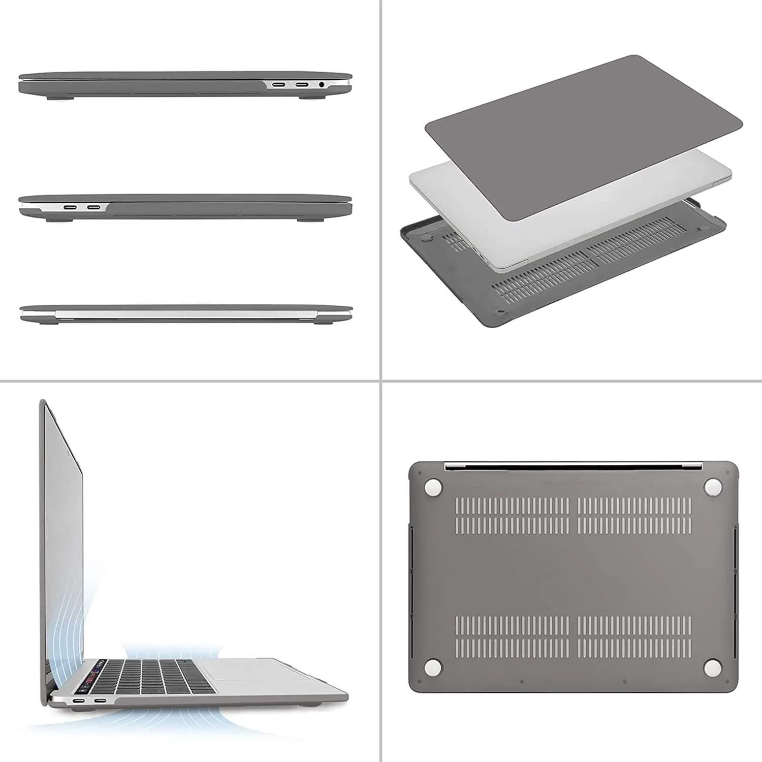 MOSISO Compatible with MacBook Pro 15 inch Case 2019 2018 2017 2016 Release A1990 A1707 with Touch Bar, Plastic Hard Shell Case & Keyboard Cover & Screen Protector & Storage Bag, Gray