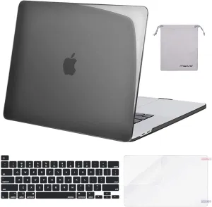MOSISO Compatible with MacBook Pro 16 inch Case 2020 2019 Release A2141 with Touch Bar Touch ID, Protective Plastic Hard Shell Case & Keyboard Cover & Screen Protector & Storage Bag, Crystal Black