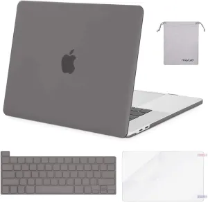 MOSISO Compatible with MacBook Pro 16 inch Case 2020 2019 Release A2141 with Touch Bar Touch ID, Protective Plastic Hard Shell Case & Keyboard Cover & Screen Protector & Storage Bag, Gray
