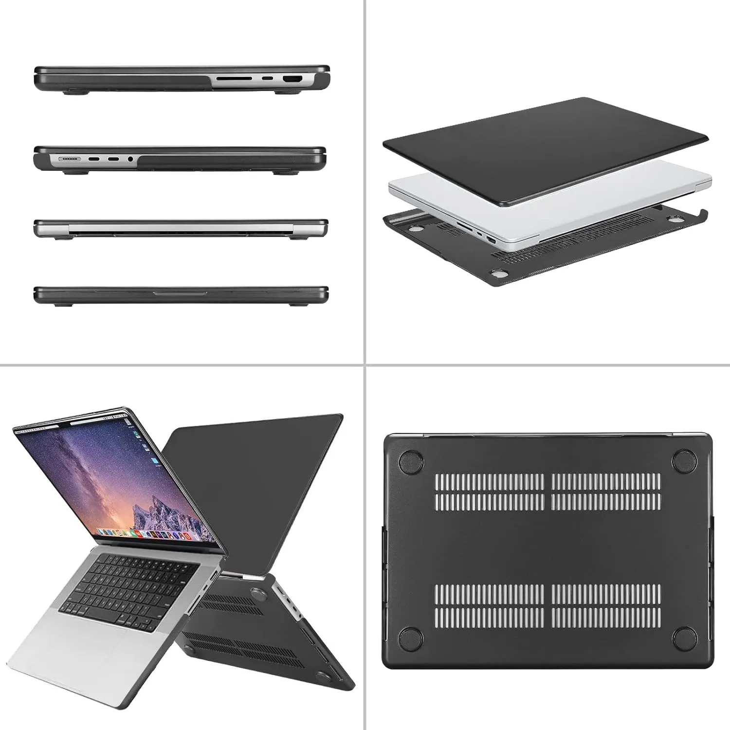MOSISO Compatible with MacBook Pro 16 inch Case 2025 2024 2023 2022 2021 M4 M3 M2 M1 A3403 A3186 A2991 A2780 A2485 Pro Max, Plastic Hard Shell&Keyboard Cover&Screen Film&Storage Bag, Space Gray