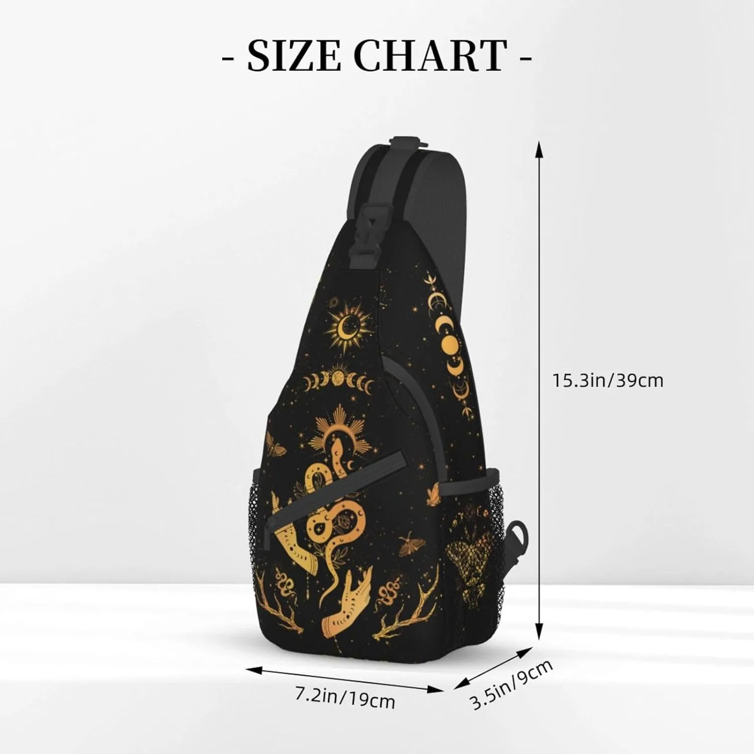 Moth Moon Crossbody Bags, Witchy Snakes Travel Crossbody Bags for Women, Moon Sun Sling Bag Gothic Hippie Mushroom Witch Gifts