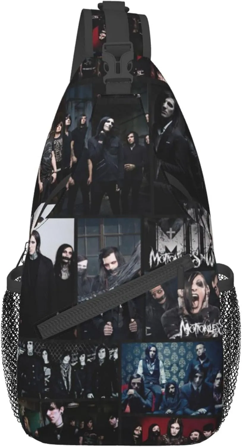 Motionless Rock In White Crossbody Backpack Casual Chest Bag Sling Bag Shoulder Daypack Cross Body Bag for Hiking Traveling Outdoors
