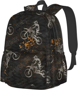 Motorcycle Casual Daypack Laptop Bag School Bookbag Travel Backpack For Kids Teen Boy Girl