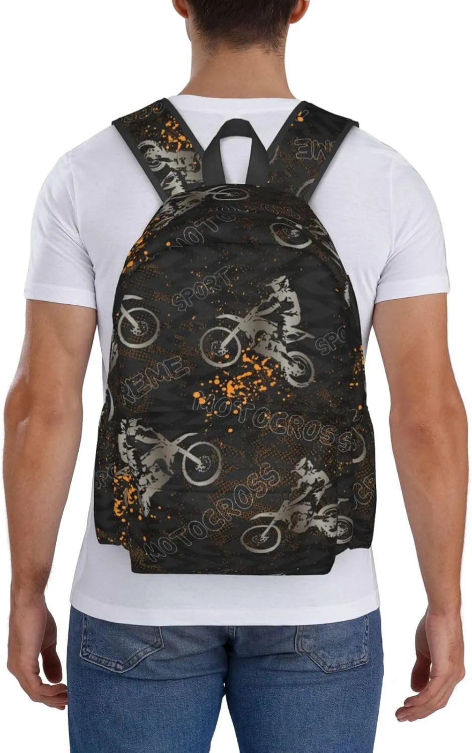 Motorcycle Casual Daypack Laptop Bag School Bookbag Travel Backpack For Kids Teen Boy Girl