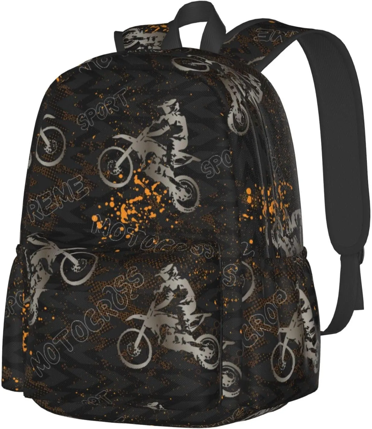 Motorcycle Casual Daypack Laptop Bag School Bookbag Travel Backpack For Kids Teen Boy Girl