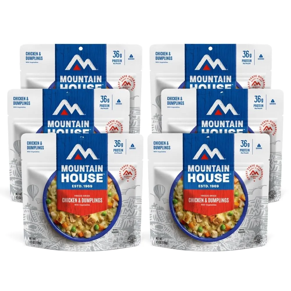 Mountain House Chicken & Dumplings | Freeze Dried Backpacking & Camping Food |6-Pack