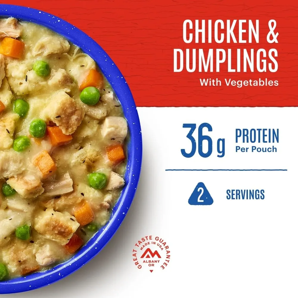 Mountain House Chicken & Dumplings | Freeze Dried Backpacking & Camping Food |6-Pack