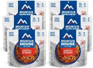 Mountain House Classic Spaghetti with Meat Sauce | Freeze Dried Backpacking & Camping Food |6-Pack