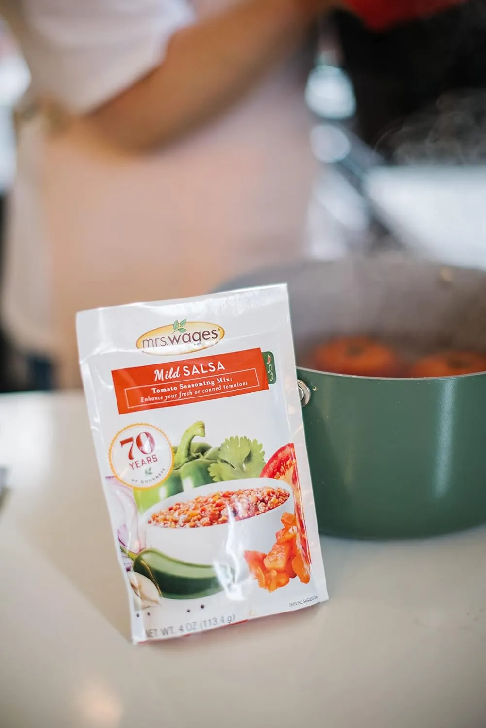 Mrs. Wages Mild Salsa Canning Mix, Easy-To-Use, Simple Homemade Salsa, Mild Spice Flavoring, Enhance Your Tomatoes, 4 oz Packet (Value Pack of 12)