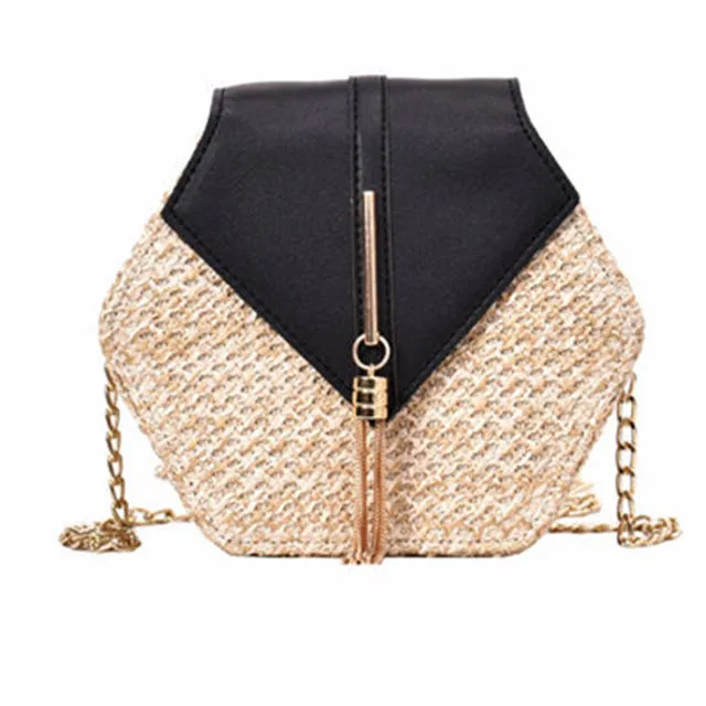 Mulit Bag Beach Straw leather Shoulder Circle Woven New Handmade Bag Summer Women Hexagon Fashion Highly recommended Rattan Bohemia Handbag Style Extra-large discount