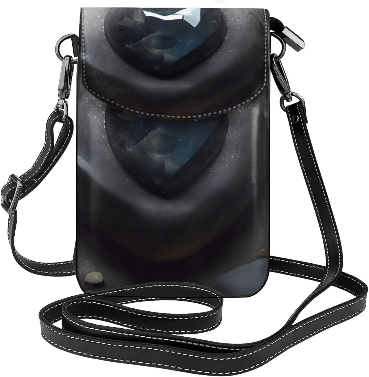 Mysterious Love Stone Zippered Crossbody Bag, Women'S Shoulder Bag With Card Slot, Removable Shoulder Strap, 7.6 X 4.9 In.