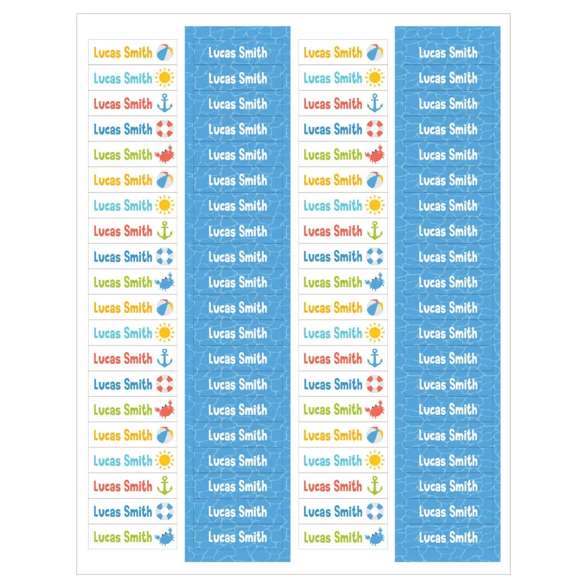 Nautical Theme Weather Resistant Label - 80 count