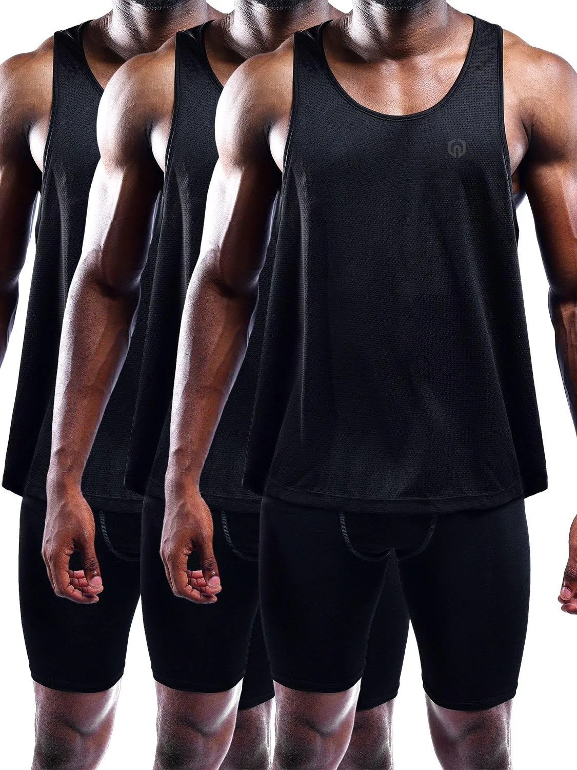 NELEUS Men's 3 Pack Dry Fit Y-Back Muscle Tank Top