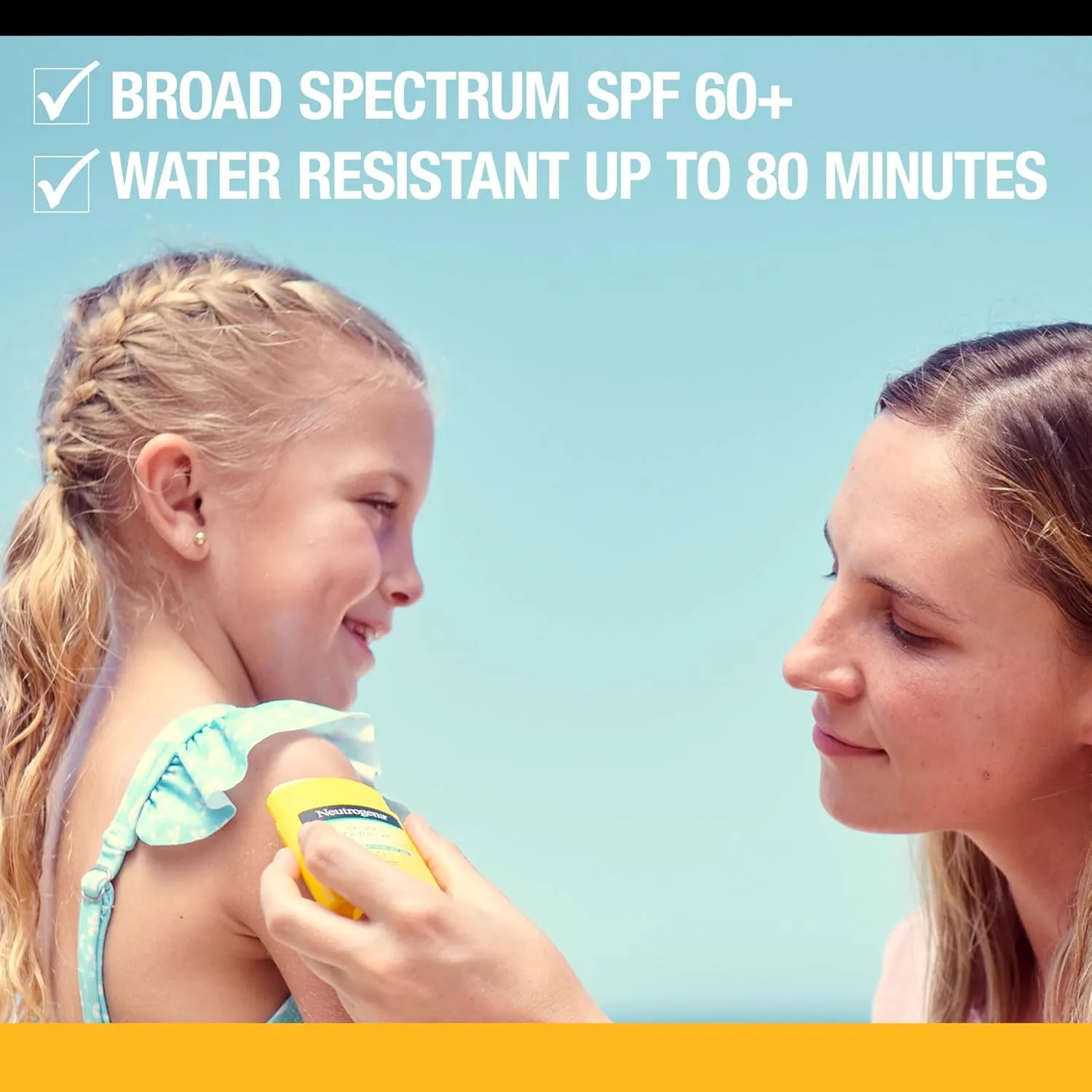 Neutrogena Beach Defense Kids Sunscreen Stick SPF 60, 1.5 oz, 2 Pack, Hands-Free Application, Oxybenzone Free Sunscreen for Face & Body, Water-Resistant Sun Protection