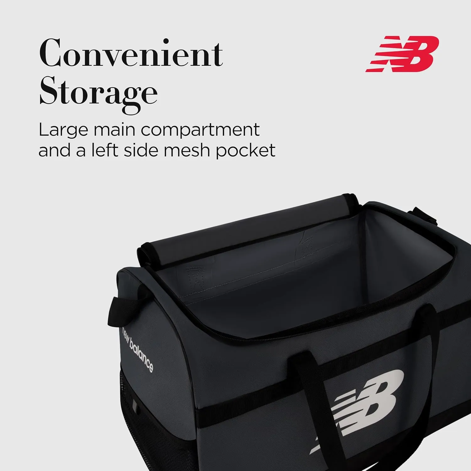 New Balance Duffel Bag, Small Carry On Gym Travel Luggage with Carrier Handles and Adjustable Shoulder Strap
