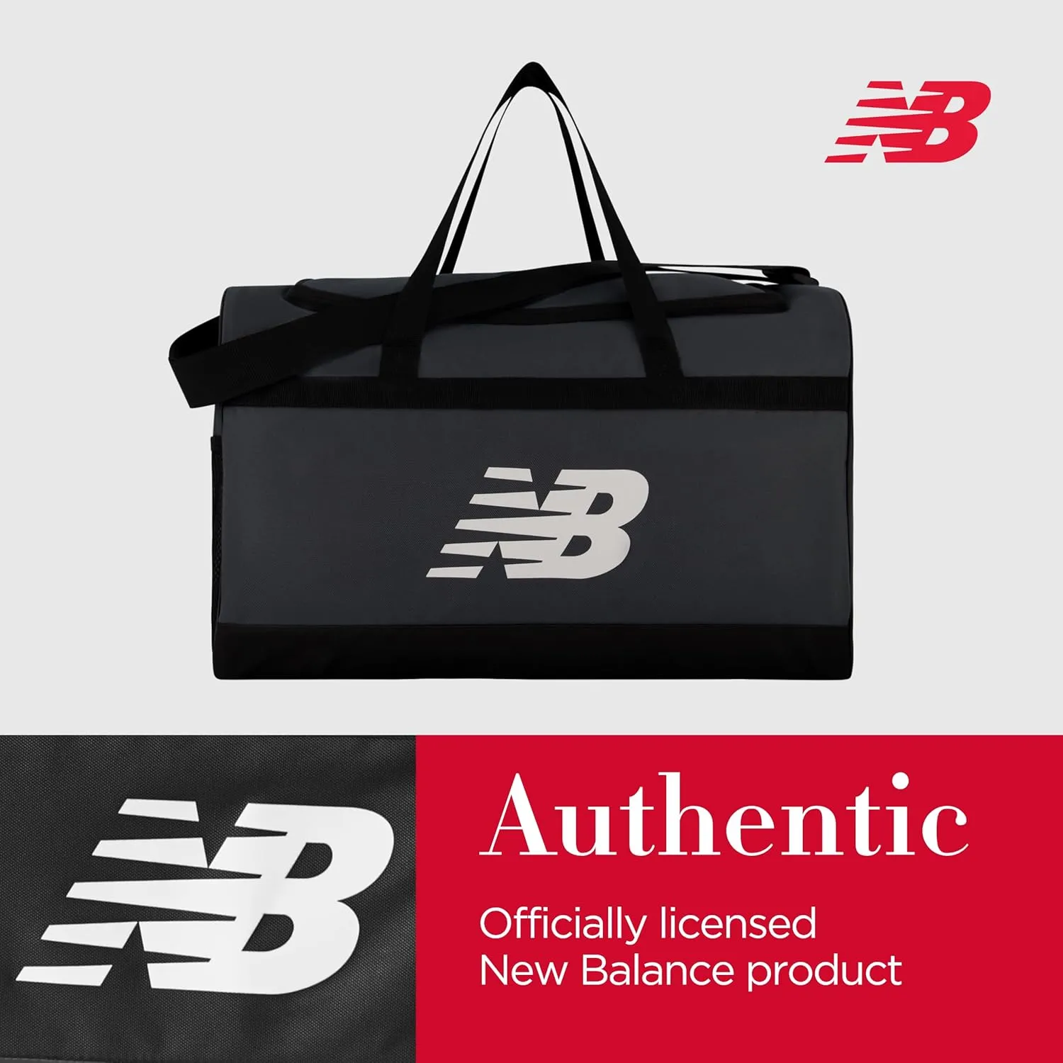 New Balance Duffel Bag, Small Carry On Gym Travel Luggage with Carrier Handles and Adjustable Shoulder Strap