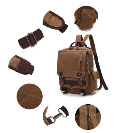 New Style Small Convertible Canvas Backpack