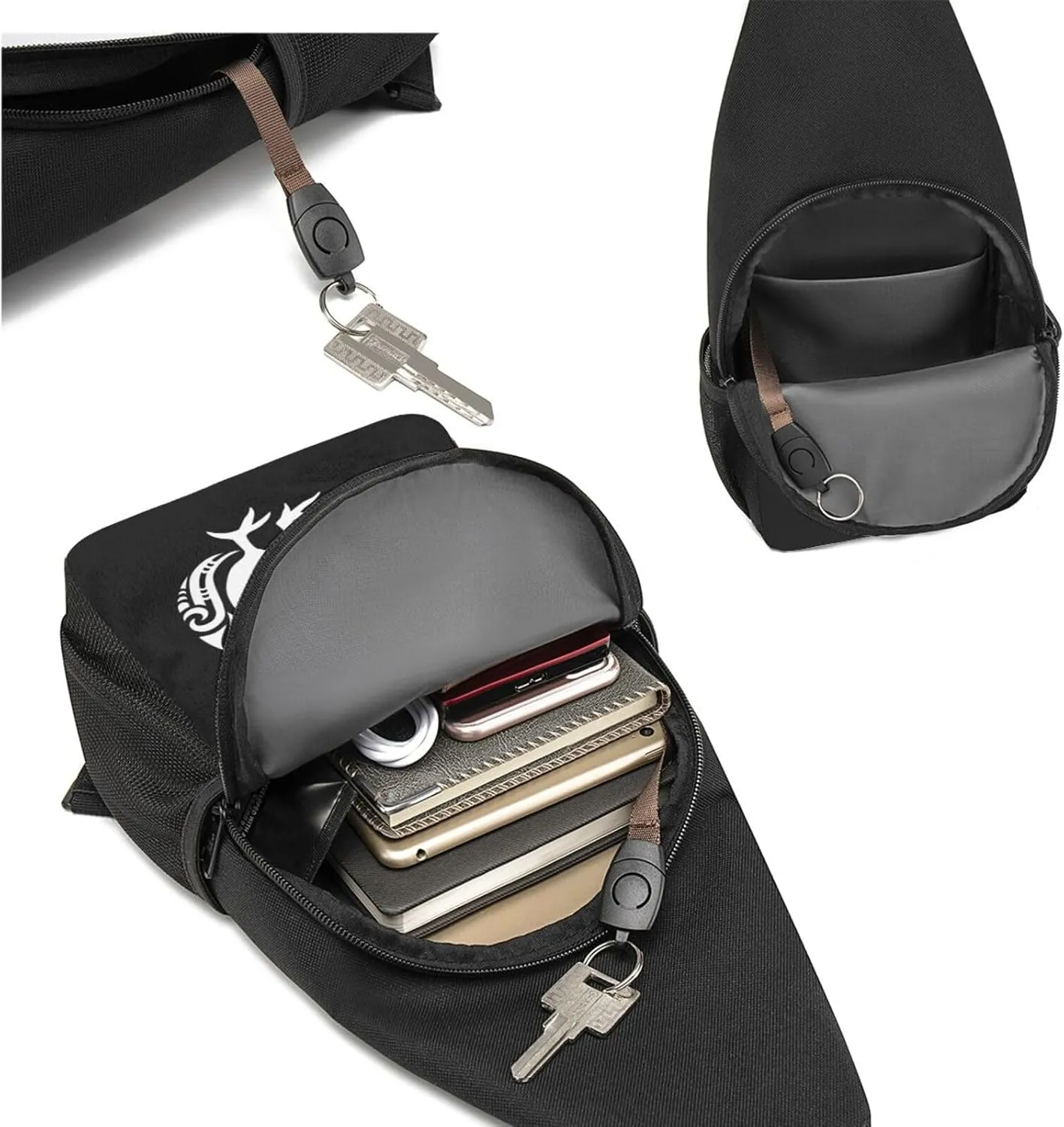 New Zealand Fern,Casual one-shoulder crossbody chest bag, fashionable crossbody chest bag