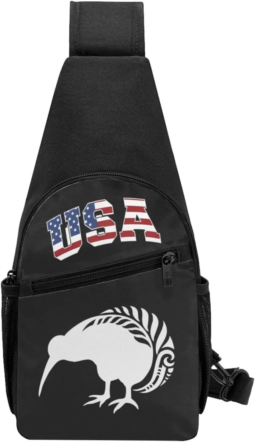 New Zealand Fern,Casual one-shoulder crossbody chest bag, fashionable crossbody chest bag