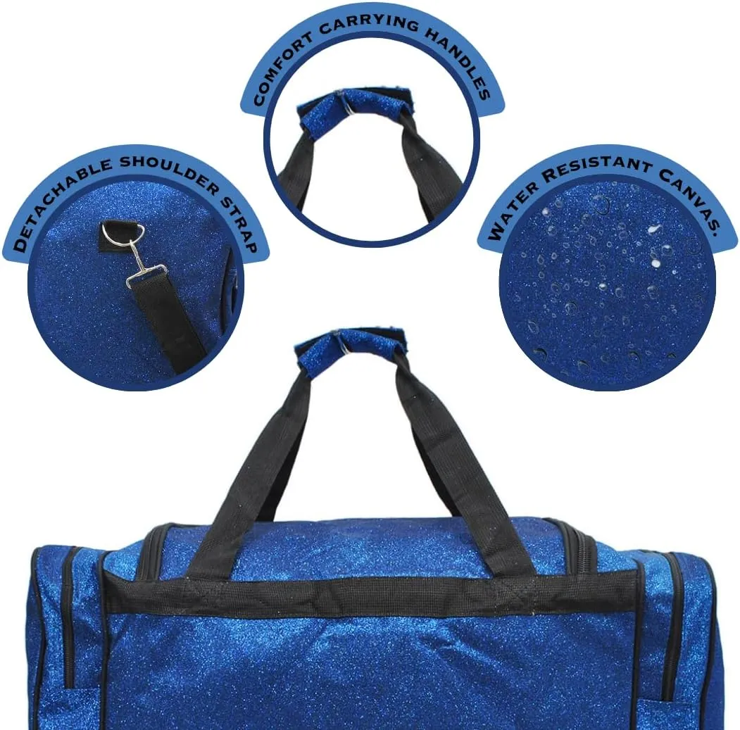 NGIL Canvas 23" inch Duffle Bag (Royal Blue Glitter)