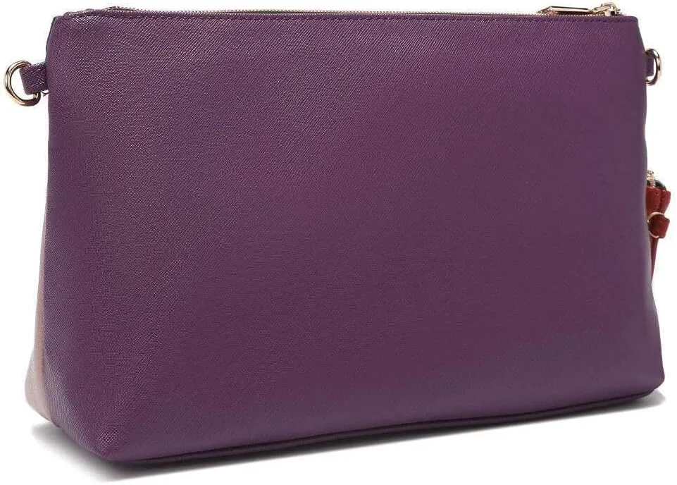 NICOLE LEE 3 Pieces Handbag Pouch Set, Removable Crossbody Strap, Large, Medium Small Zip Pouches, Travel Set