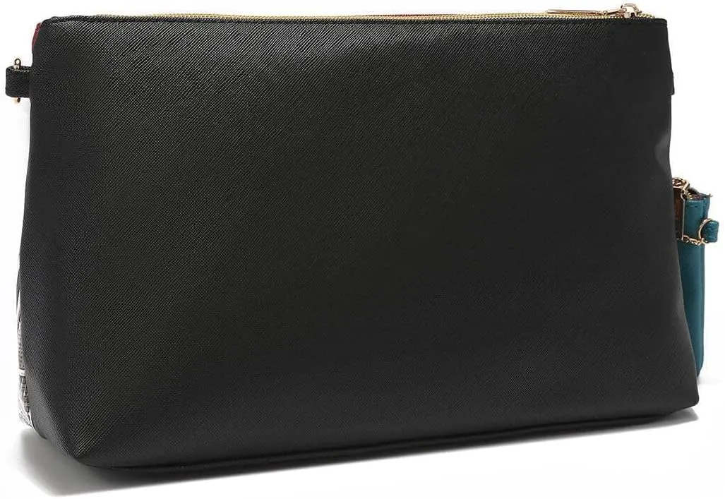 NICOLE LEE 3 Pieces Handbag Pouch Set, Removable Crossbody Strap, Large, Medium Small Zip Pouches, Travel Set