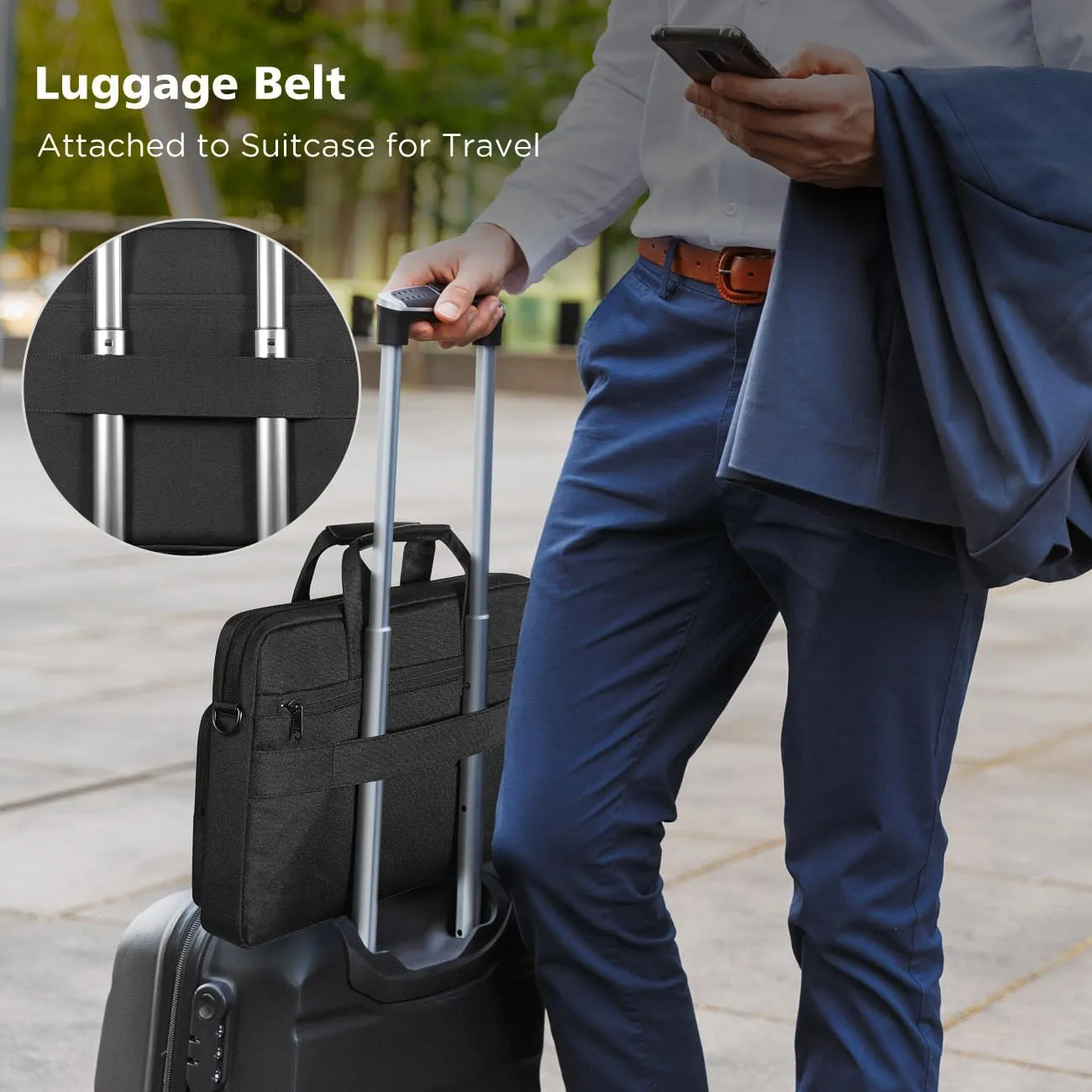 NIDOO 14-15 inch Laptop Shoulder Bag Briefcase Messenger Sleeve for 15" MacBook Air M2 / 15" Surface Laptop 5 4 3/16" MacBook Pro M3 M2 M1 / 15" Dell Latitude 5540/15" Lenovo ThinkBook 15 Gen 4