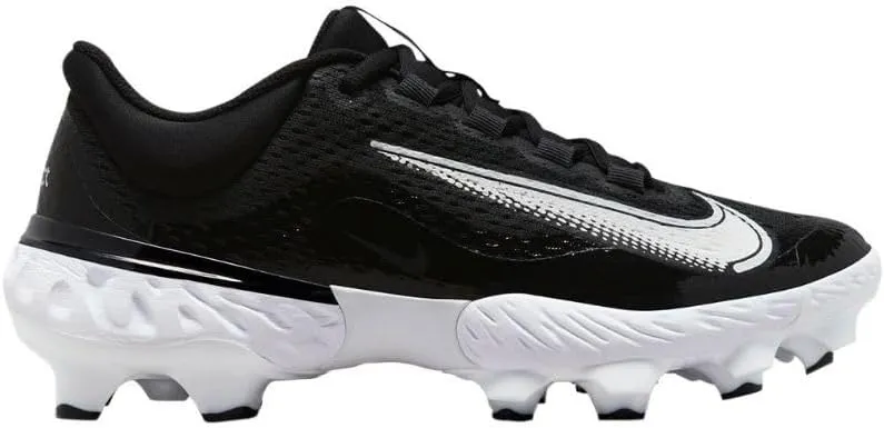 Nike Alpha Huarache Elite 4 Low MCS Men's Baseball Cleats (FD6221-003, Black/Dark Smoke Grey/White)
