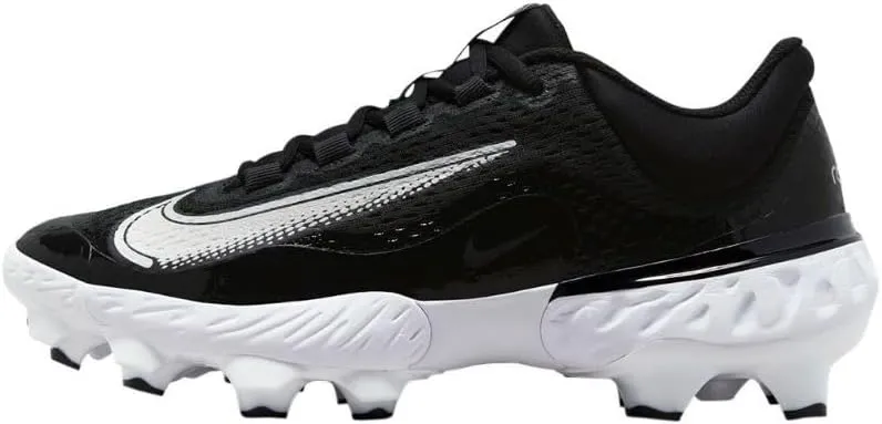 Nike Alpha Huarache Elite 4 Low MCS Men's Baseball Cleats (FD6221-003, Black/Dark Smoke Grey/White)