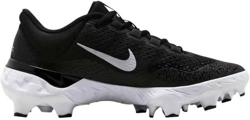 Nike Alpha Huarache Elite 4 Low MCS Men's Baseball Cleats (FD6221-003, Black/Dark Smoke Grey/White)