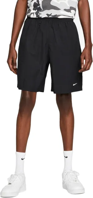 Nike Solo Swoosh Men's Woven Shorts (US, Alpha, Large, Regular, Regular, Black/White)
