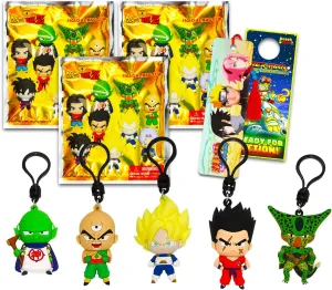 Nintendo Dragon Ball Z Blind Bags Party Favors 3 Pack - Bundle with 3 Series 4 Dragon Ball Keychain Mystery Figures Plus Bookmark, More | Dragon Ball Z Bag Clips for Kids, Boys, Girls