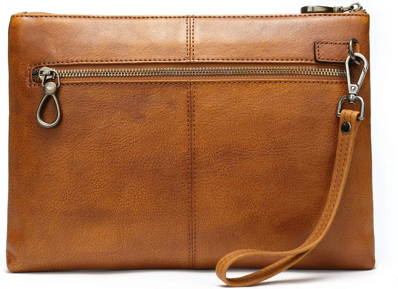 NIUCUNZH Genuine Leather Mens Clutch Bag Man Purse Handbag 12 inches Large Hand Bag Big Clutch Wallet