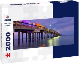 Noah Jigsaw Puzzle Fishing Peer at Dania Beach at Sun Set, Fort Lauderdale, Florida, USA Panorama 2000 Pieces