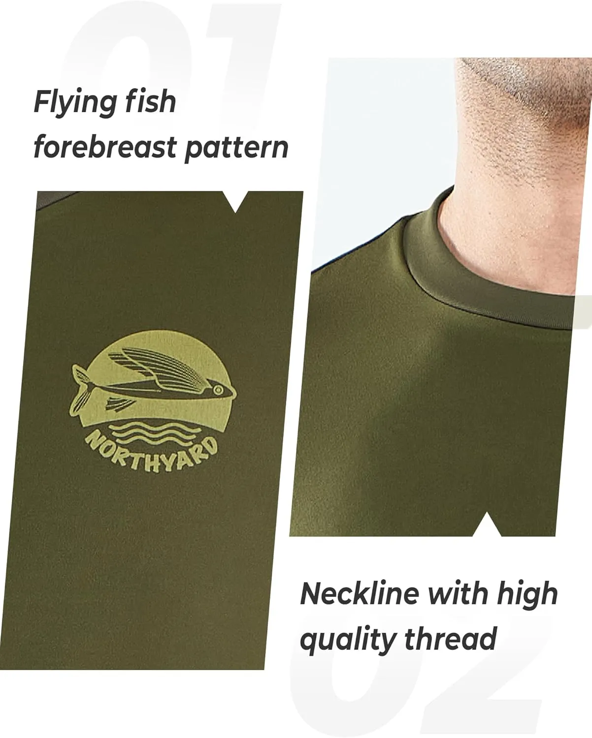NORTHYARD Mens Rash Guard Shirt UPF 50  UV Sun Protection Short Sleeve Athletic T-Shirts for Men Quick Dry Fishing Beach Swim