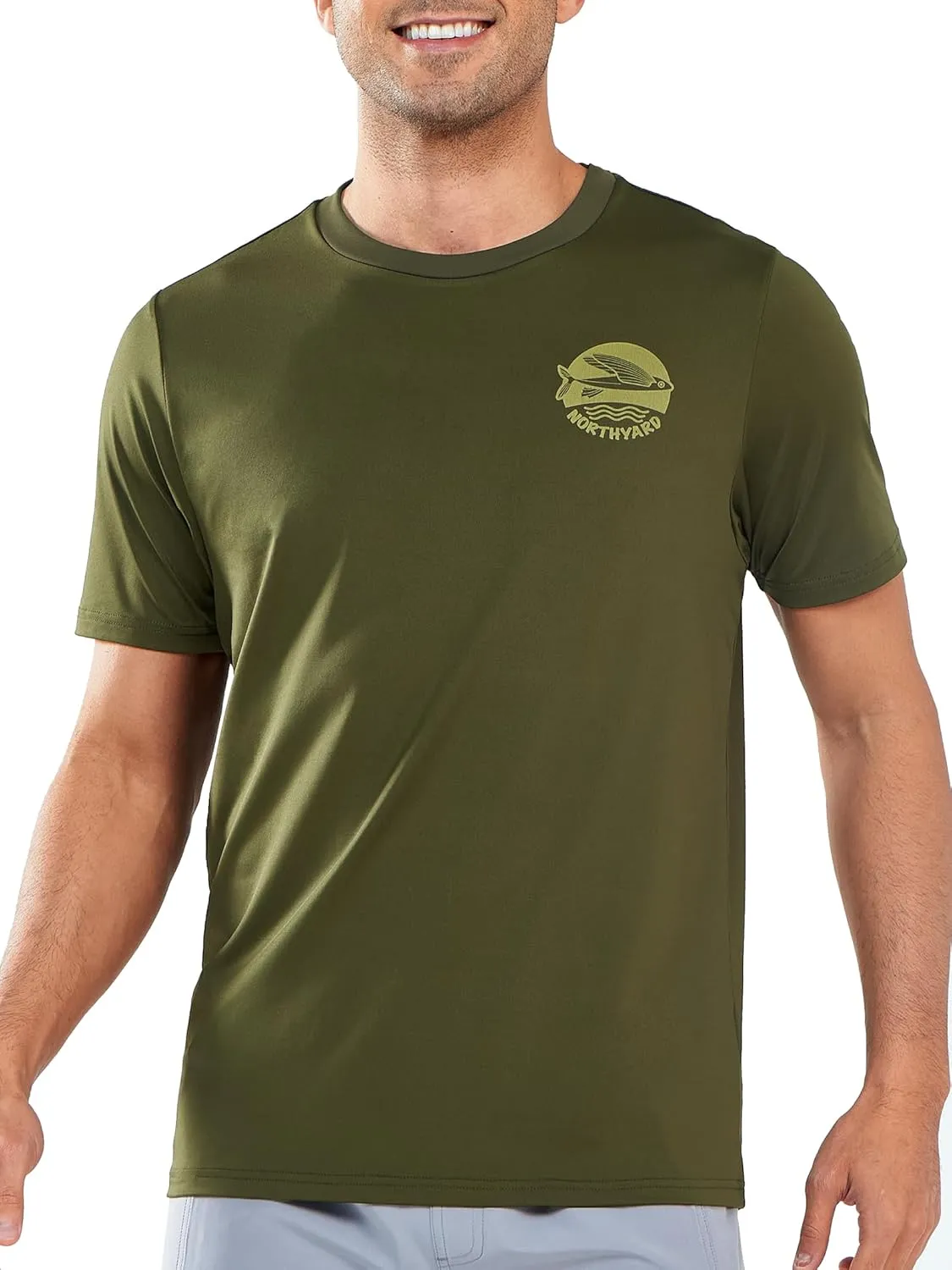 NORTHYARD Mens Rash Guard Shirt UPF 50  UV Sun Protection Short Sleeve Athletic T-Shirts for Men Quick Dry Fishing Beach Swim