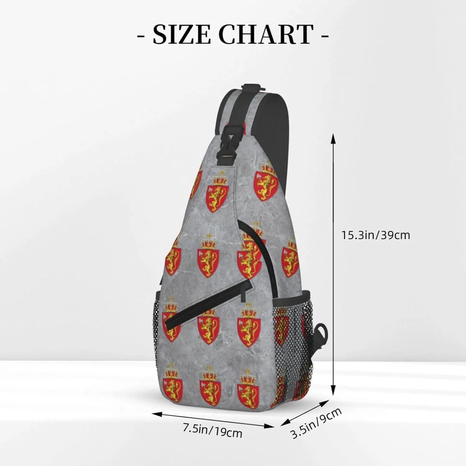 Norwegian Coat of Arms Norway Sling Bag Crossbody Backpack Shoulder Casual Daypack Bag for Men Women