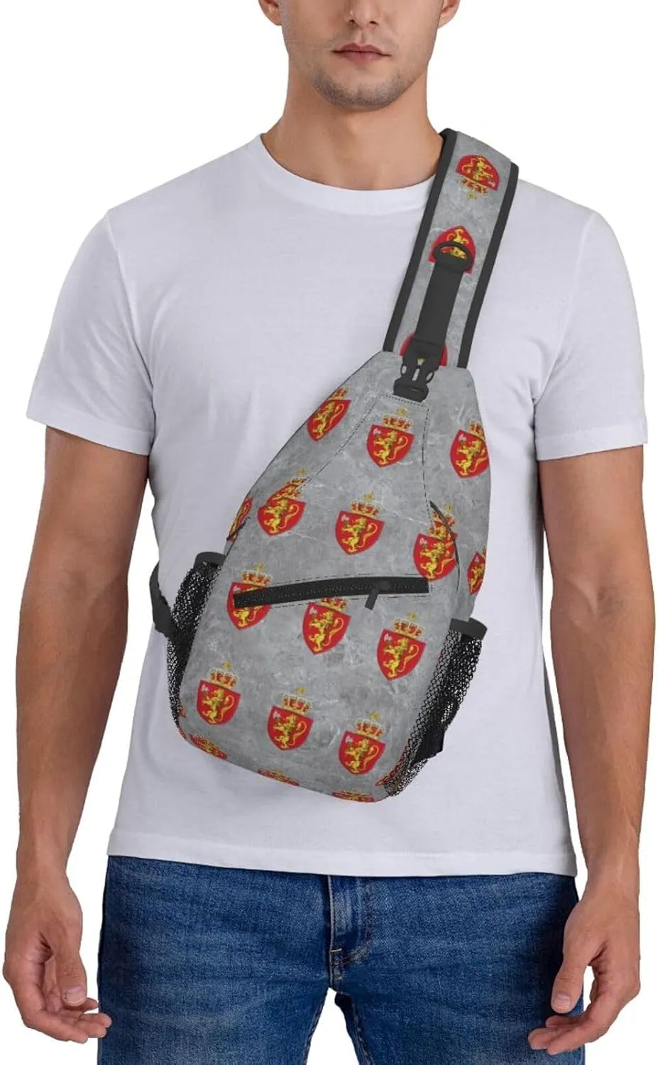 Norwegian Coat of Arms Norway Sling Bag Crossbody Backpack Shoulder Casual Daypack Bag for Men Women