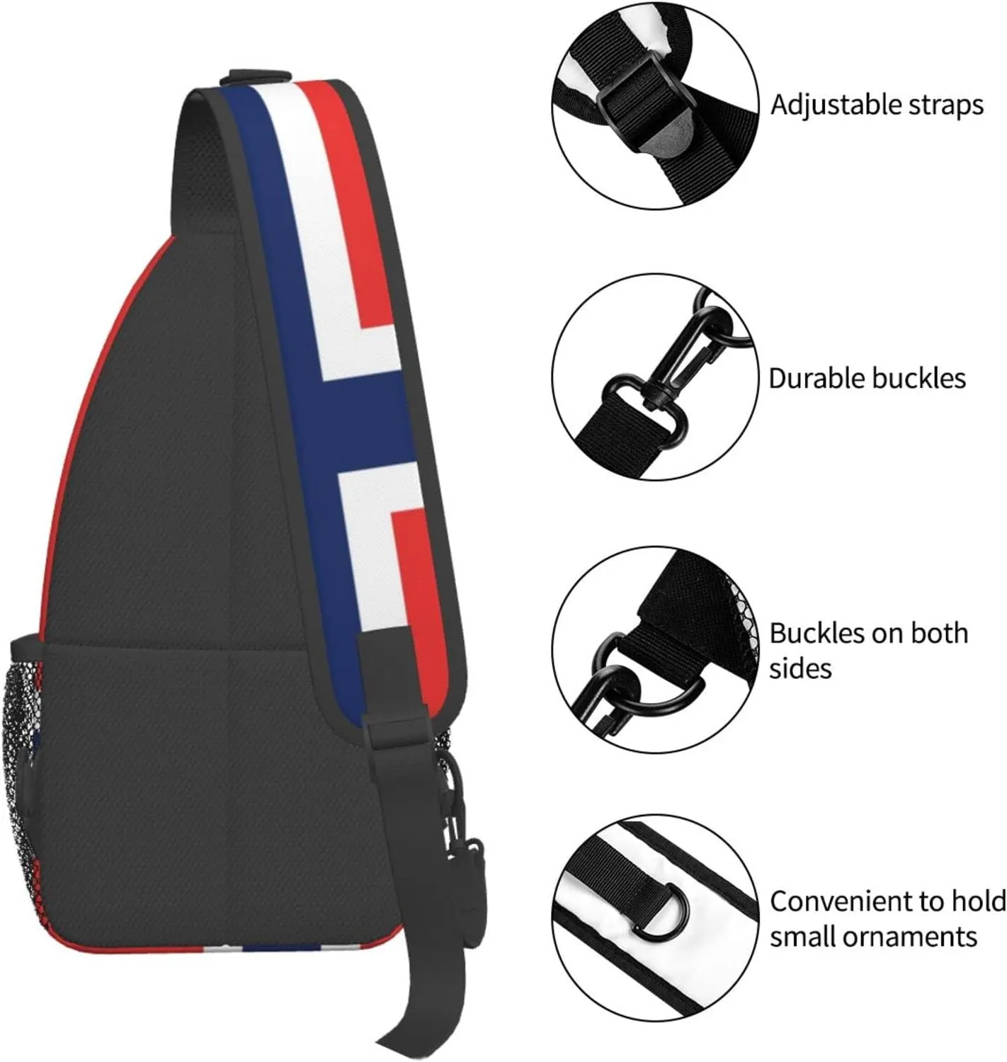 Norwegian flag Outdoor Cross-body Shoulder Bag, Unisex Backpack For Women Men Young Hiking Travel