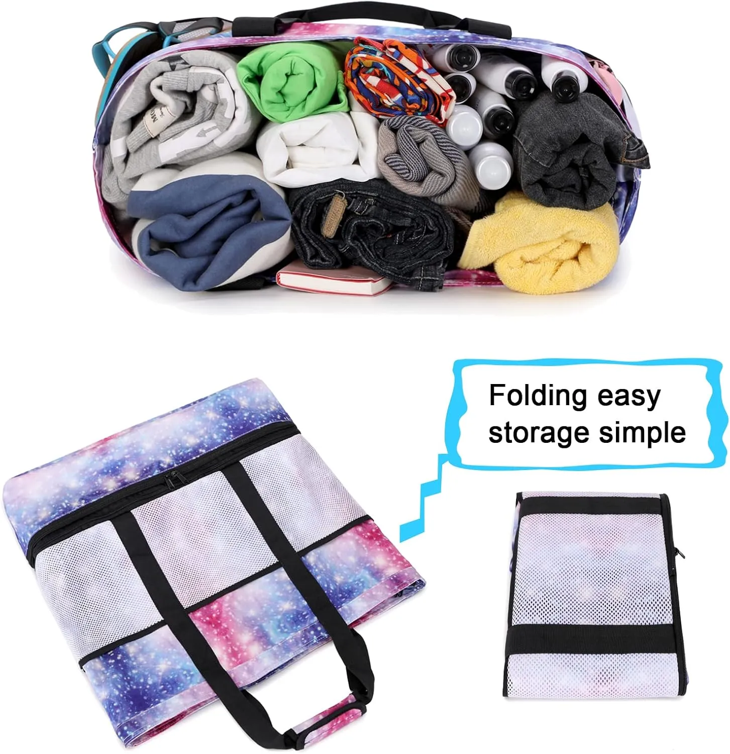 Octsky Beach Bags with Cooler Women Beach Tote Bag Waterproof Sandproof Zipper Large Pool Bag 9 Pockets