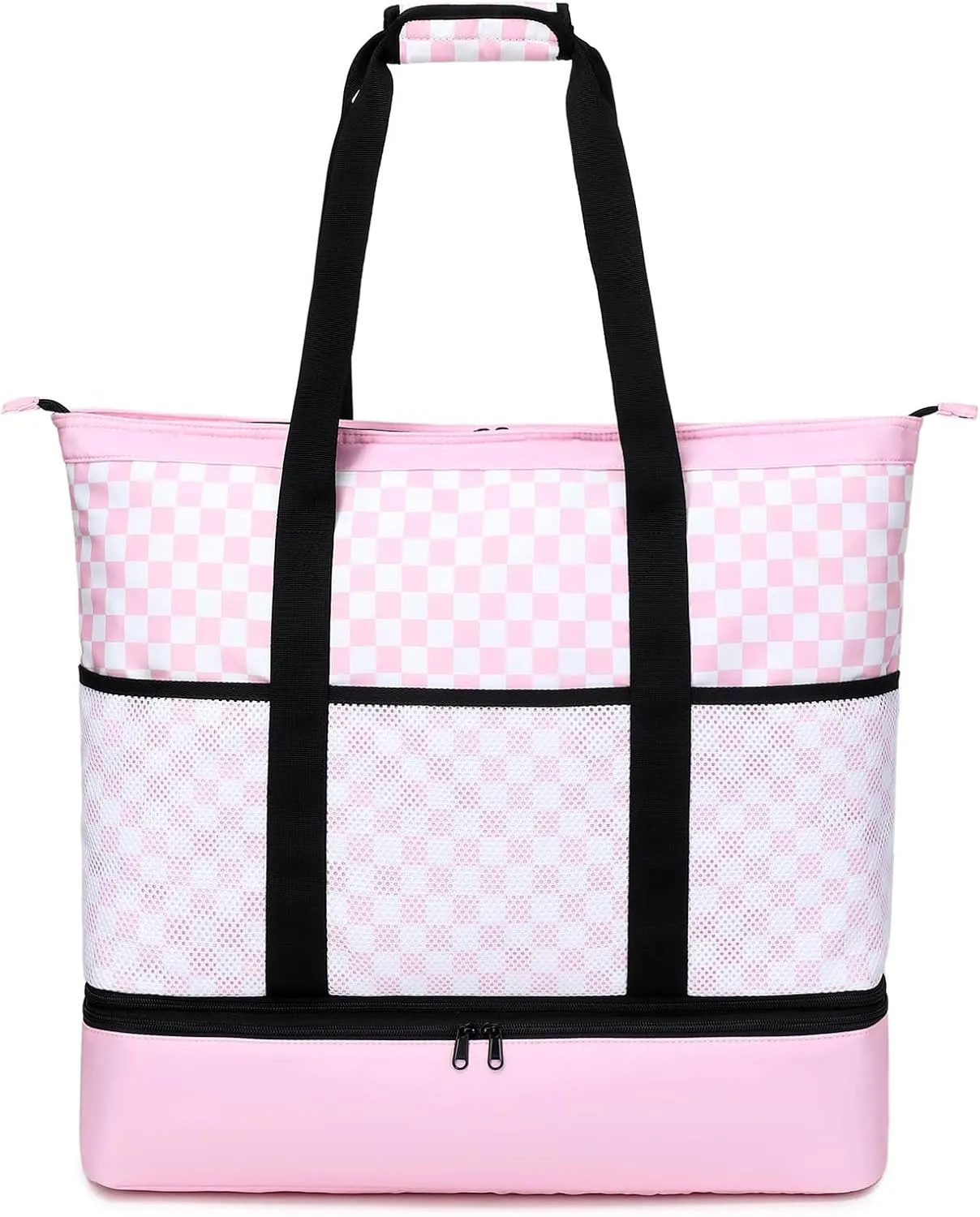 Octsky Beach Bags with Cooler Women Beach Tote Bag Waterproof Sandproof Zipper Large Pool Bag 9 Pockets