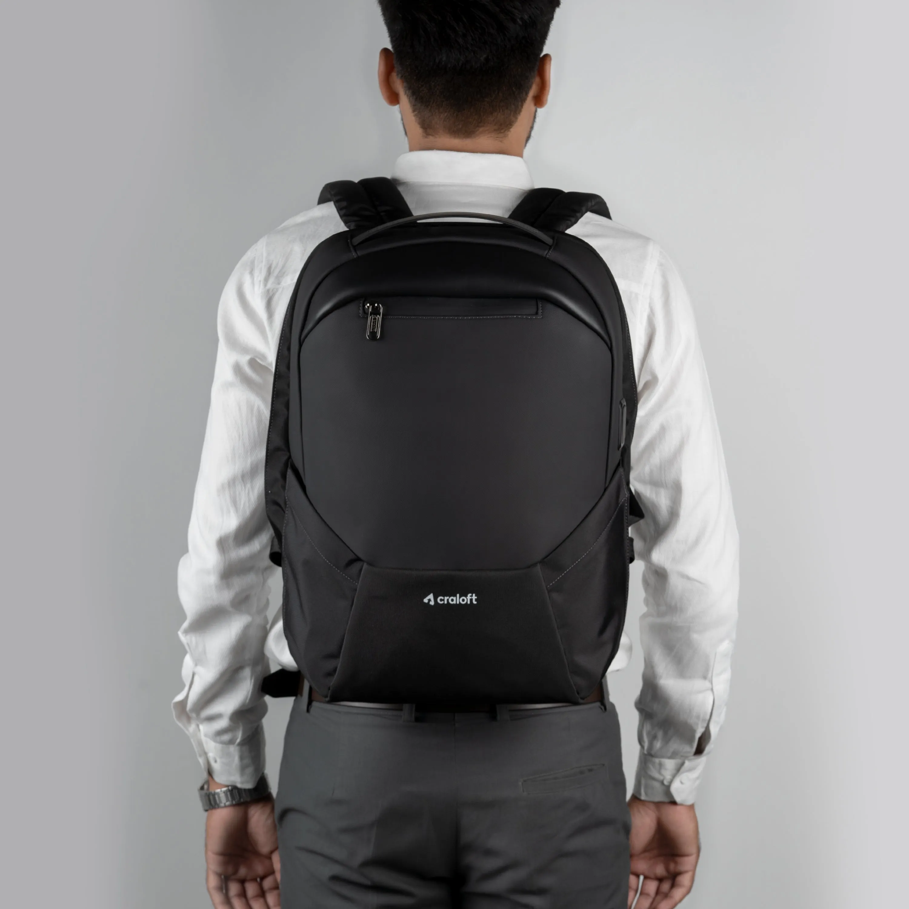 OfficeMate 23L Laptop Backpack – USB Charging | EVA Hard Shell