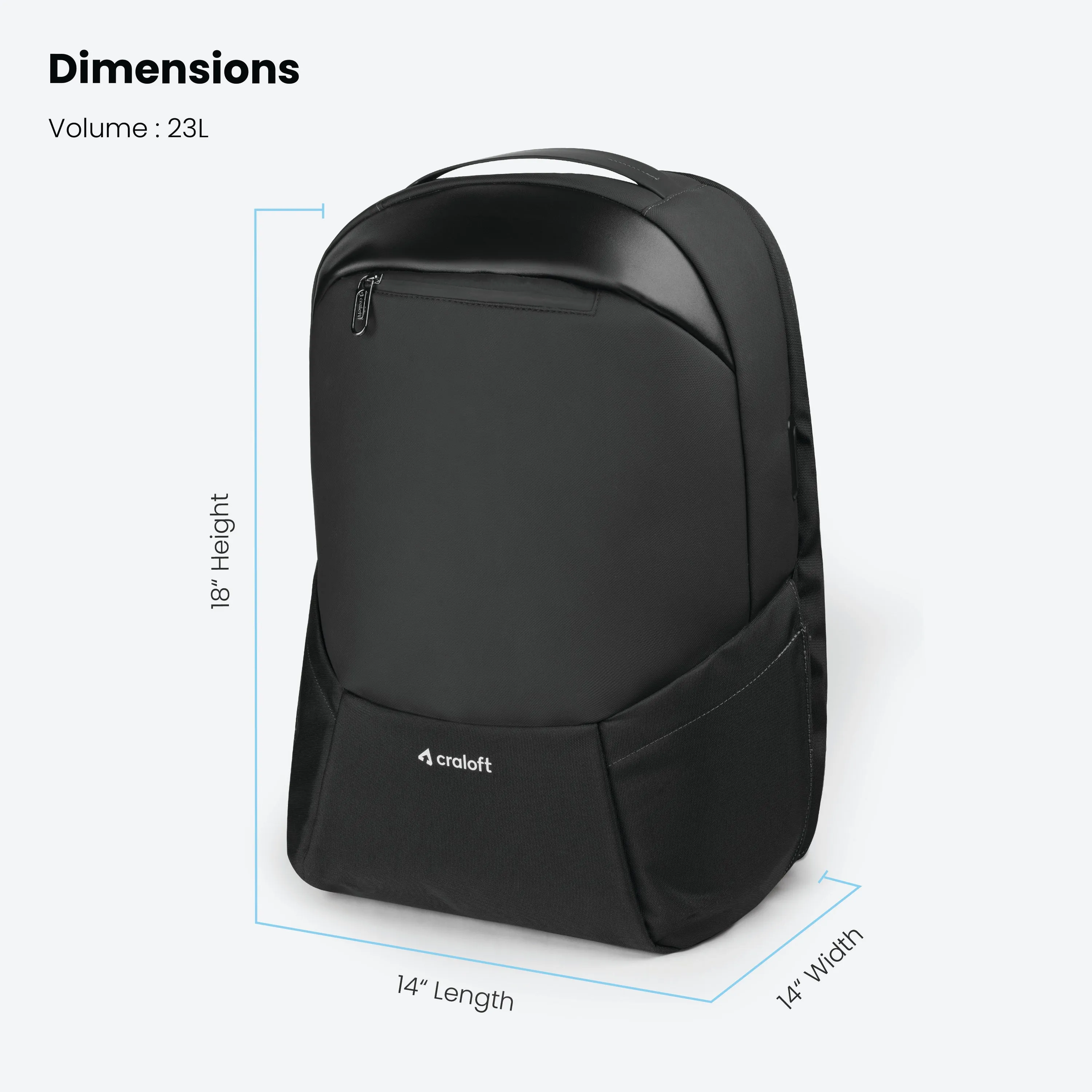 OfficeMate 23L Laptop Backpack – USB Charging | EVA Hard Shell