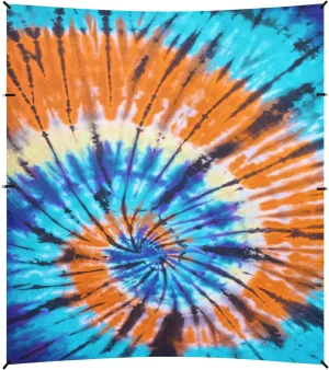 Orange Blue Spiral Tie Dye Pattern Beach Tent Camping Sun Shelters Portable Outdoor Canopy Sun Shade for Camping Trips Fishing Backyard Fun or Picnics Easy Setup with Carrying Bag