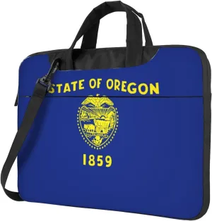 Oregon State Flag Print Laptop Adjustable Shoulder Strap With Handle Accessory Pocket For Men Women